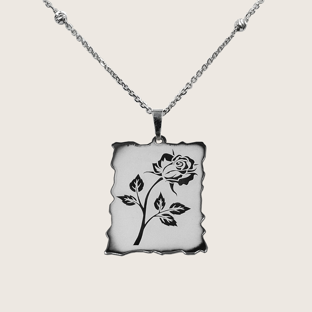 Flores Collana Grazie Maestra In Argento 925 Con Cuore Dorato Rosa - Ciondolo Inciso Regalo Fine Anno